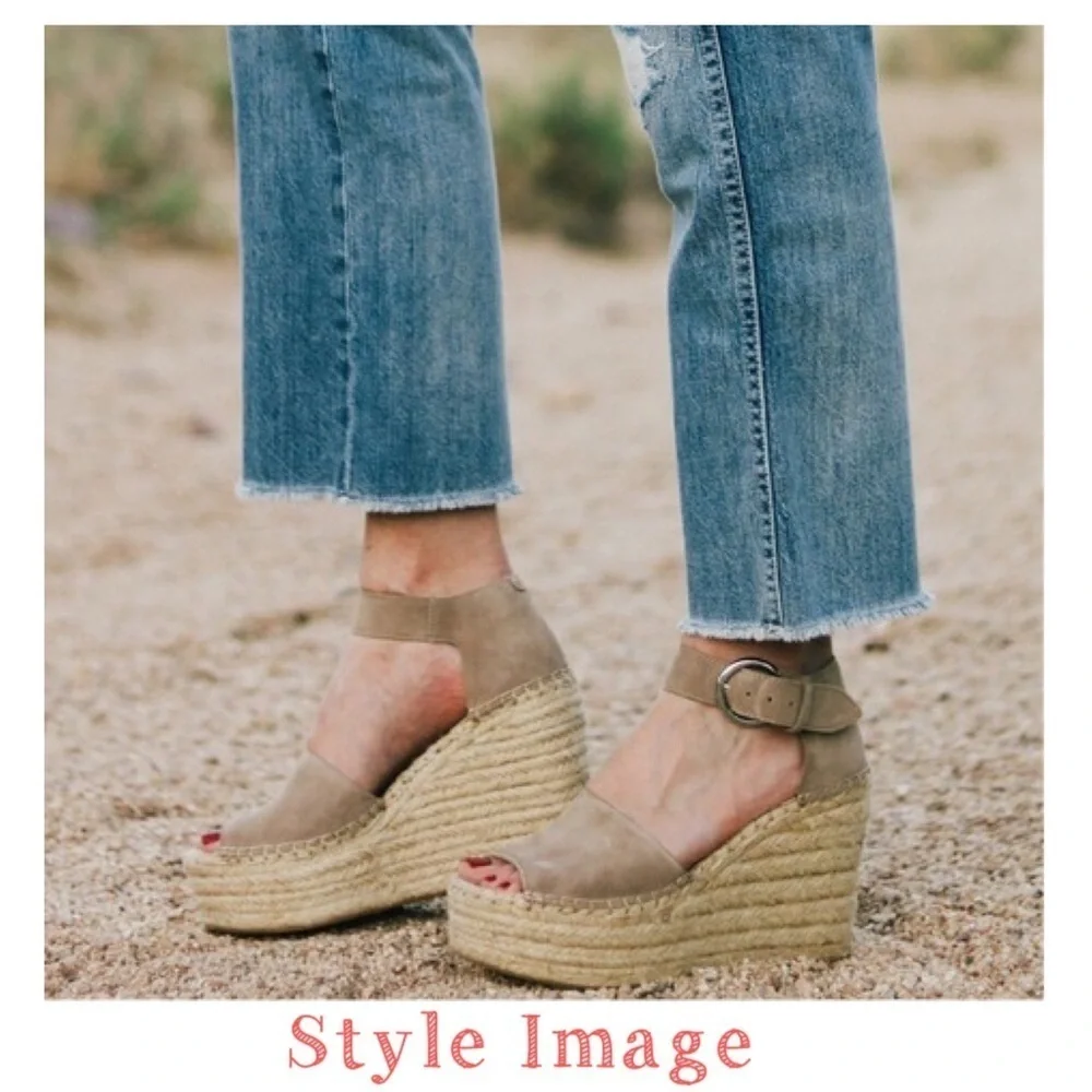 MARC Fisher Mlalida Suede Espadrilles Wedge Sandal in Olive Green Size 11 NWOT